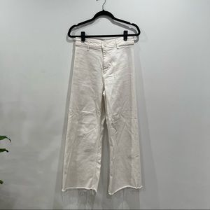Zara wide leg white denim pants
